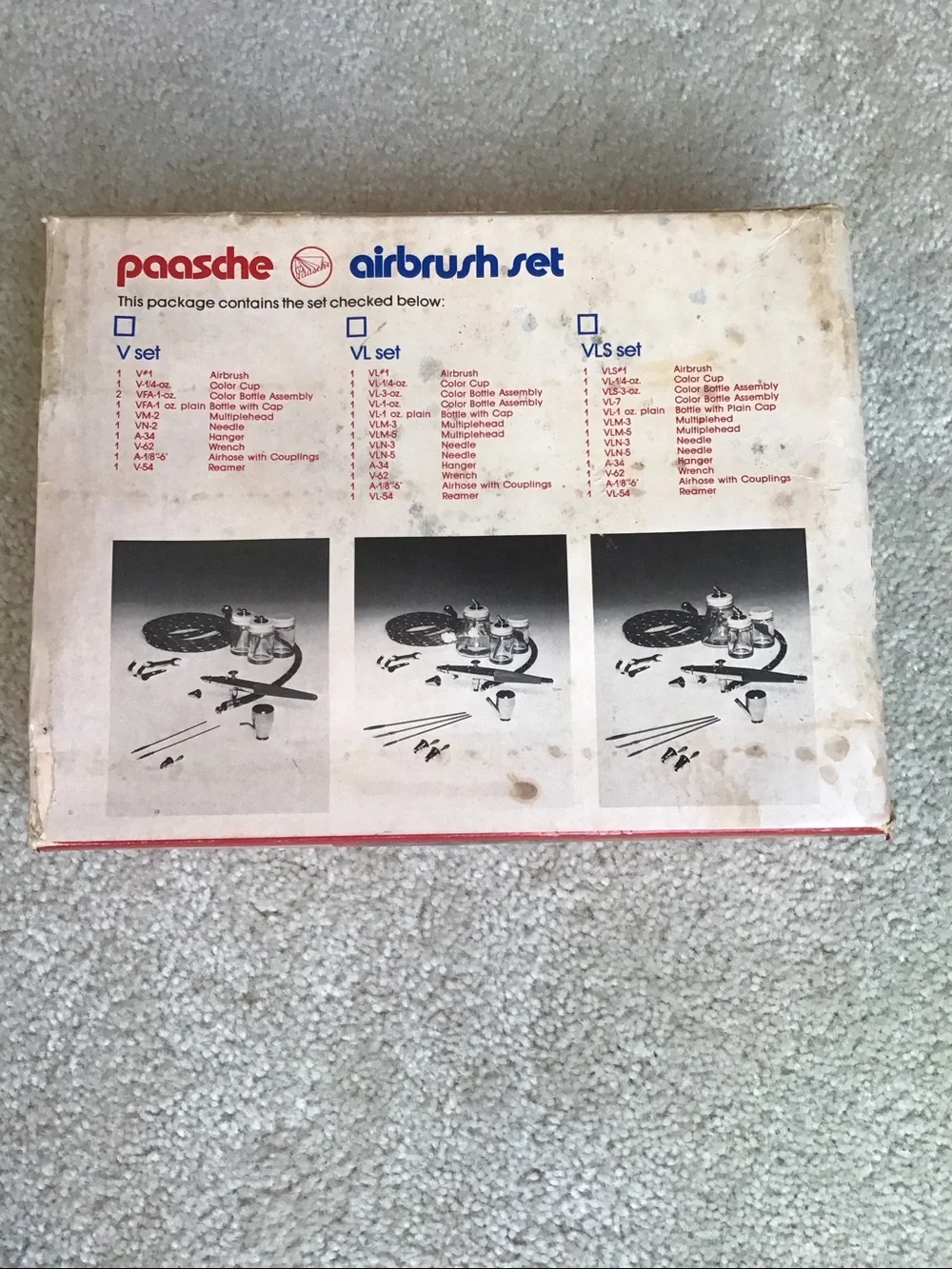 Vintage Paasche Airbrush Set, Type VL-Set No. 372460